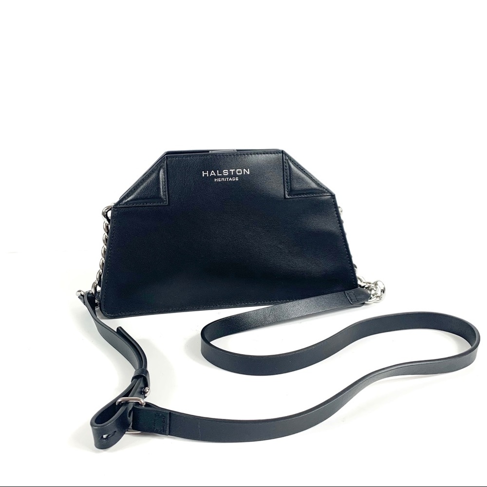 Halston Heritage Leather Crossbody Black Bag NWT - Picture 7 of 7
